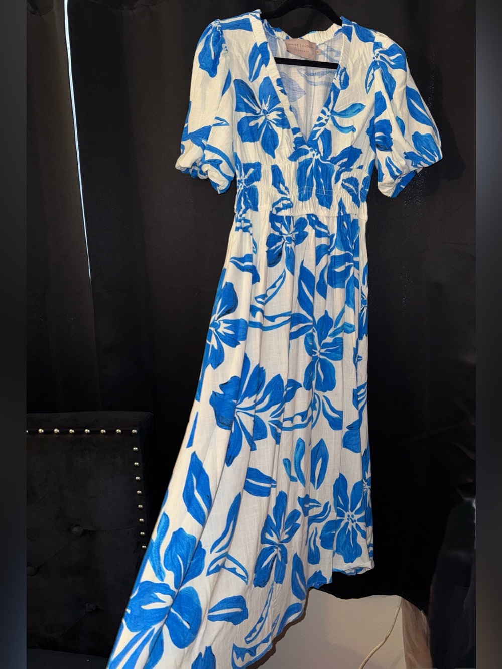 White closet elements linen blend maxi dress